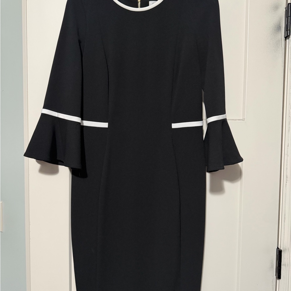 Calvin Klein Black Dress with White Trim